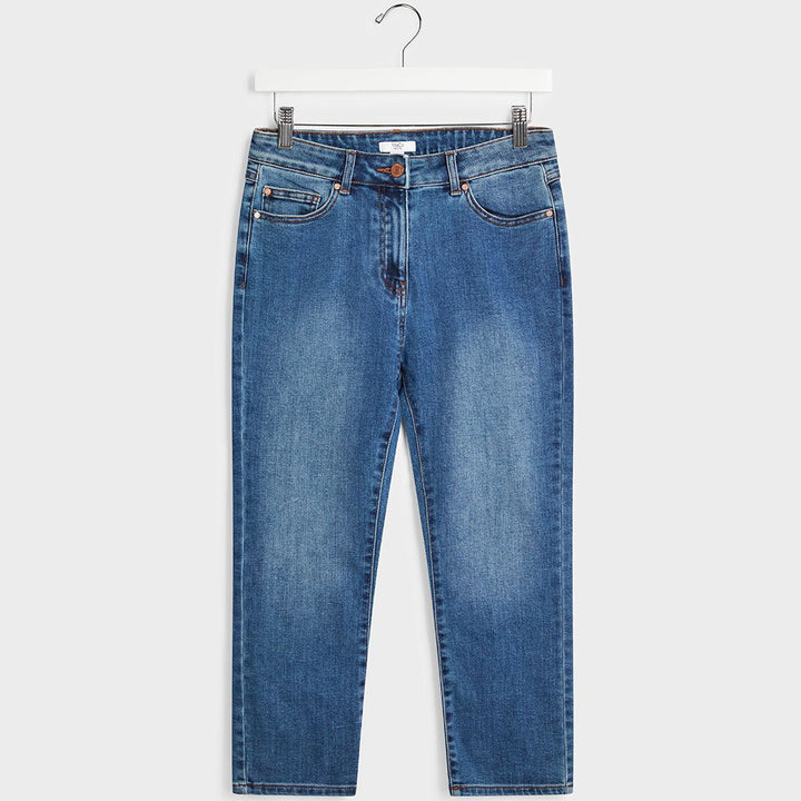 Ladies Mid Wash Crop Petite Jean from You Know Who's