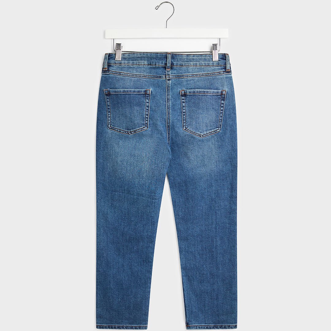 Ladies Mid Wash Crop Petite Jean from You Know Who's