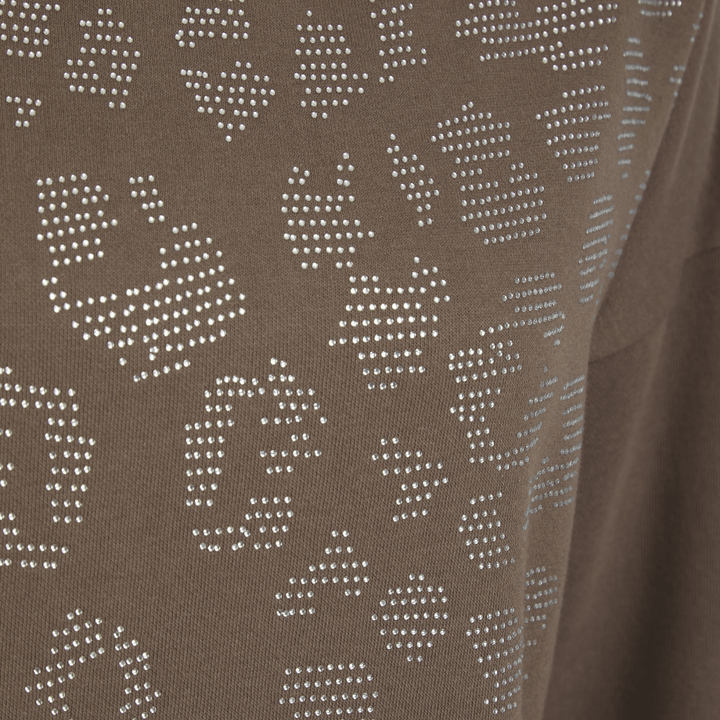 Ladies Mocha Animal Diamante Sweater from You Know Who's