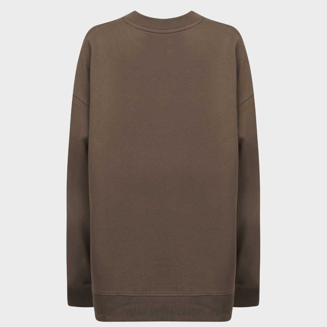 Ladies Mocha Animal Diamante Sweater from You Know Who's