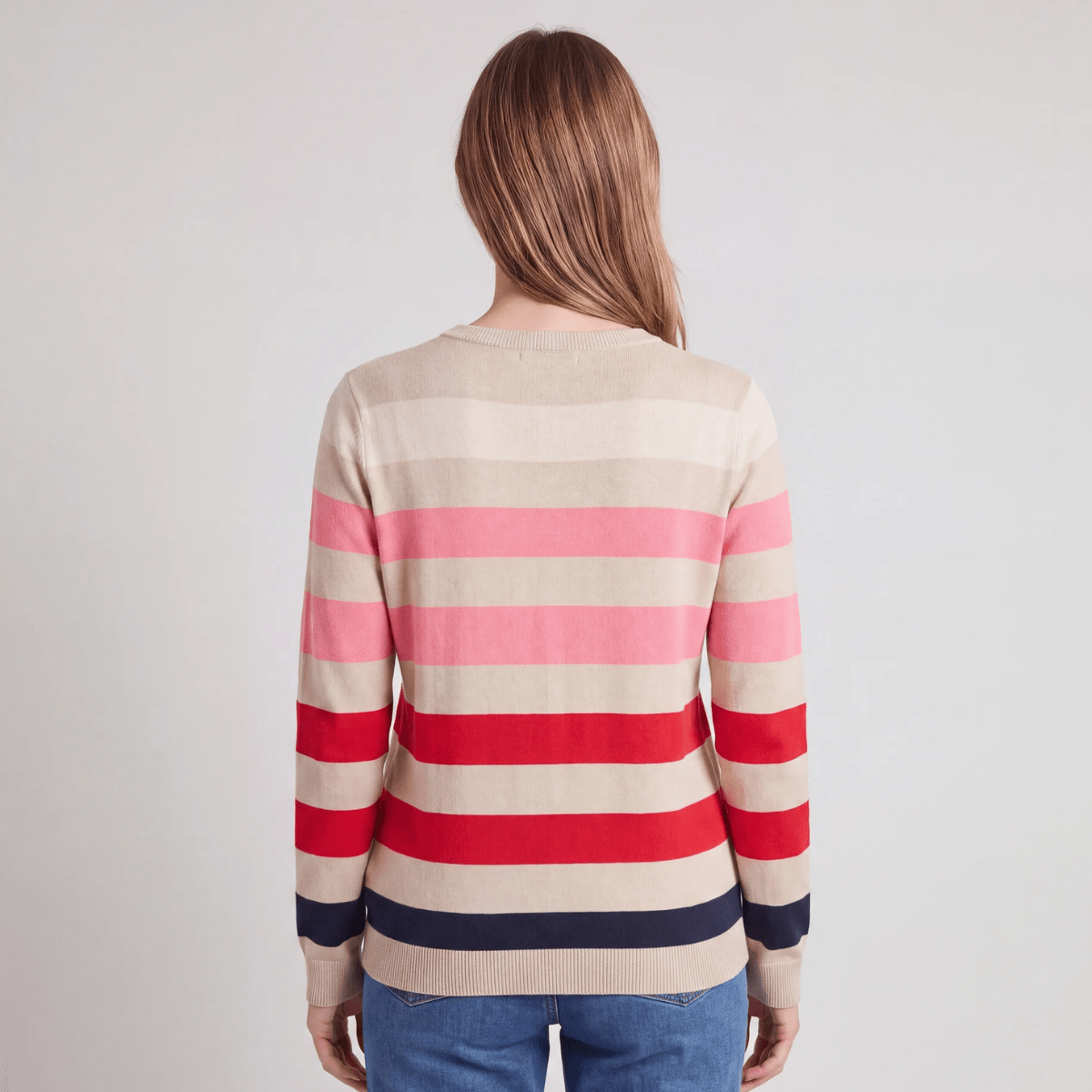 Ladies Multi Stripe Crew Jumper from You Know Who's