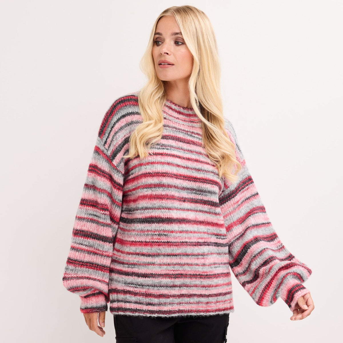 Ladies Multi Yarn Stripe Jumper from You Know Who's
