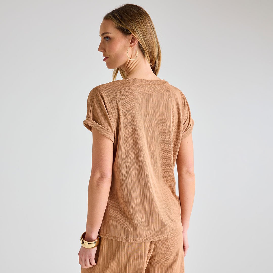 Ladies Mushroom Plisse Top from You Know Who's