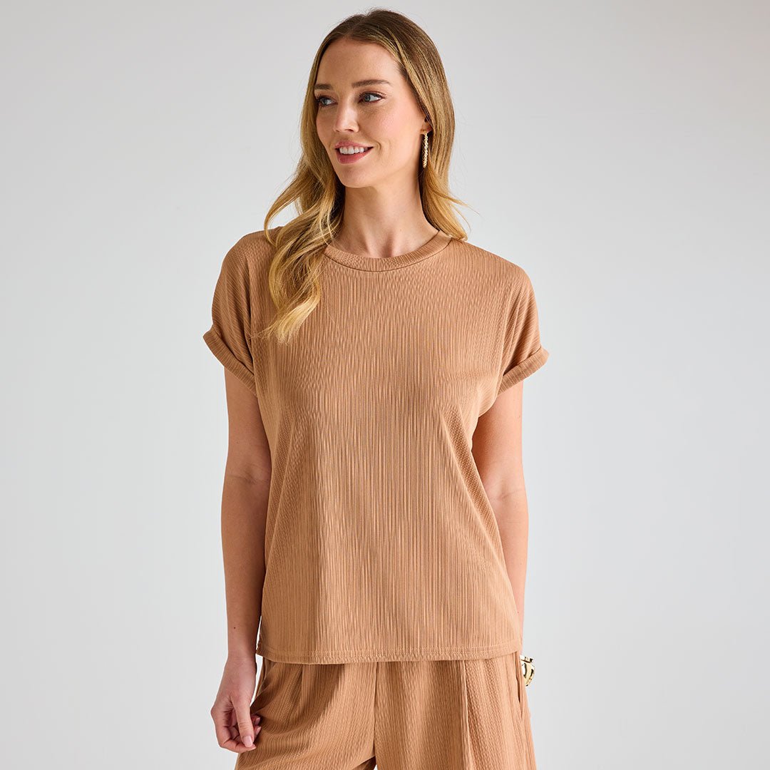 Ladies Mushroom Plisse Top from You Know Who's