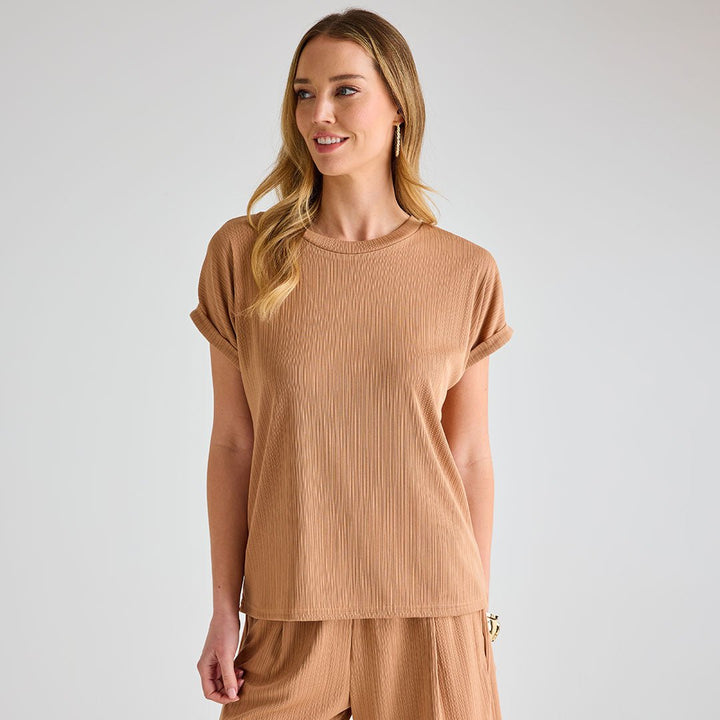 Ladies Mushroom Plisse Top from You Know Who's