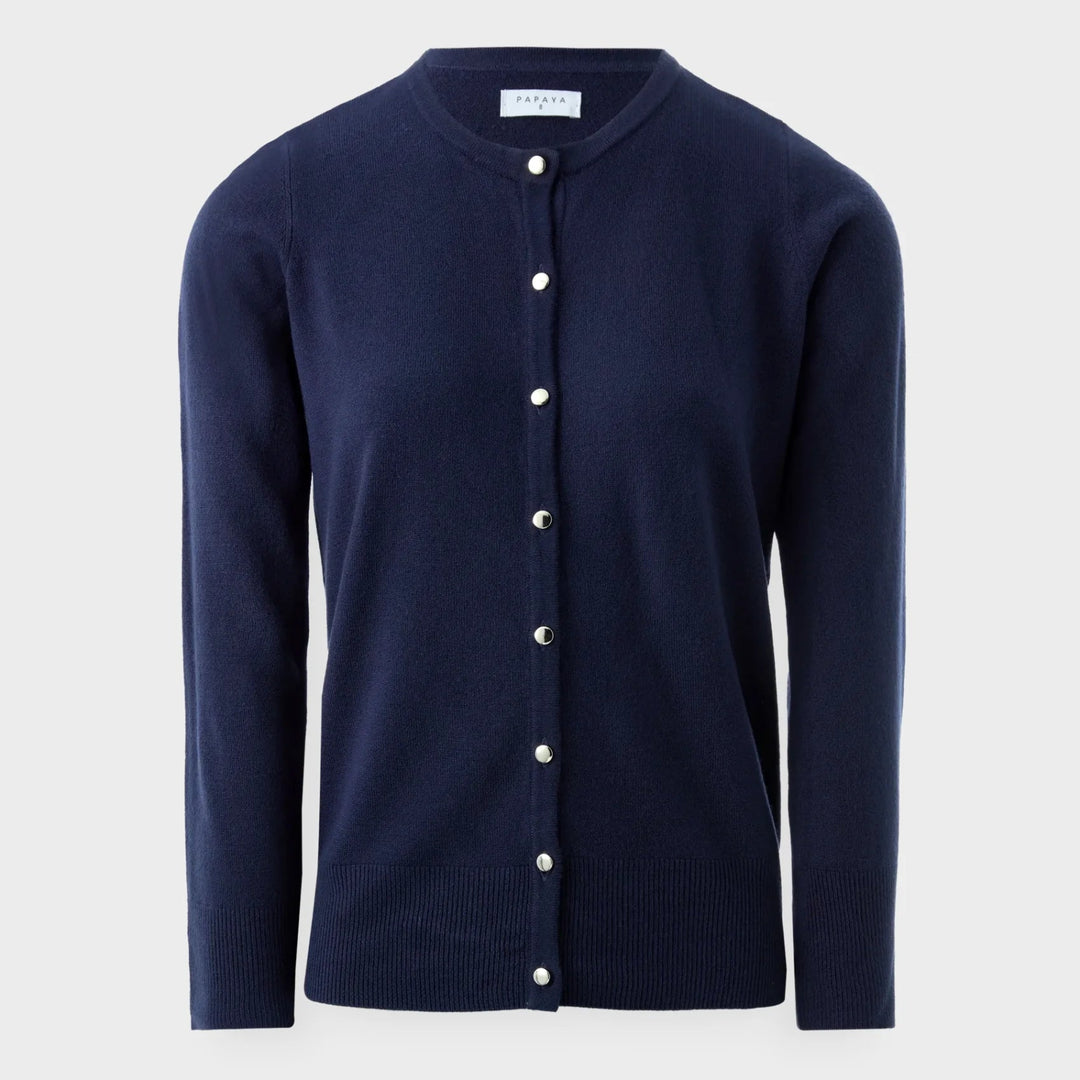 Ladies Navy Button Through Cardigan from You Know Who's