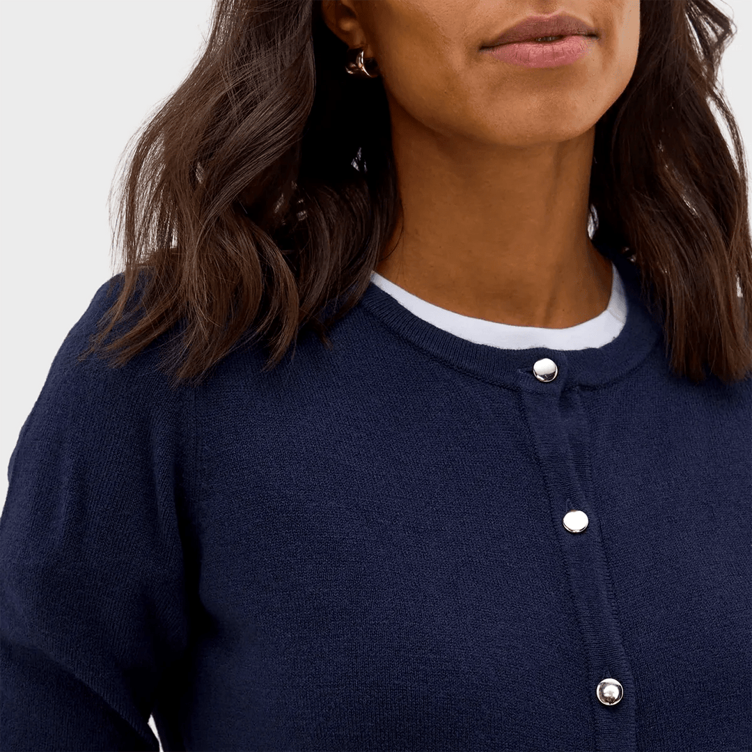 Ladies Navy Button Through Cardigan from You Know Who's