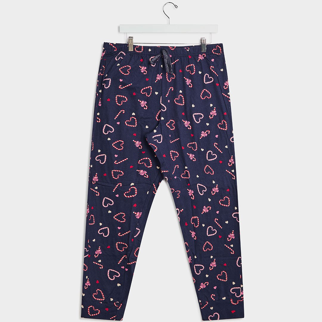 Ladies Navy Candy Cane PJ Bottoms from You Know Who's