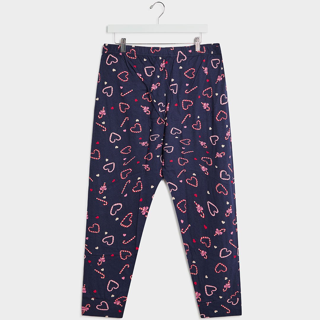 Ladies Navy Candy Cane PJ Bottoms from You Know Who's