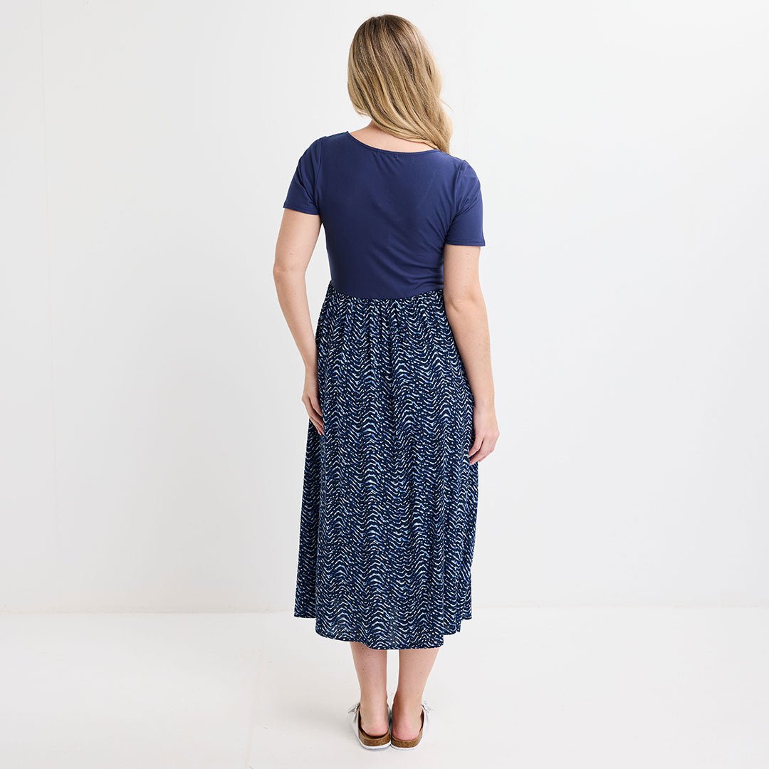 Ladies Navy Contrast Dress from You Know Who's