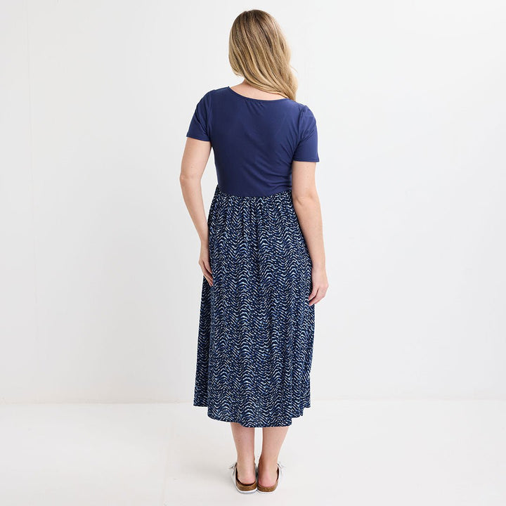 Ladies Navy Contrast Dress from You Know Who's