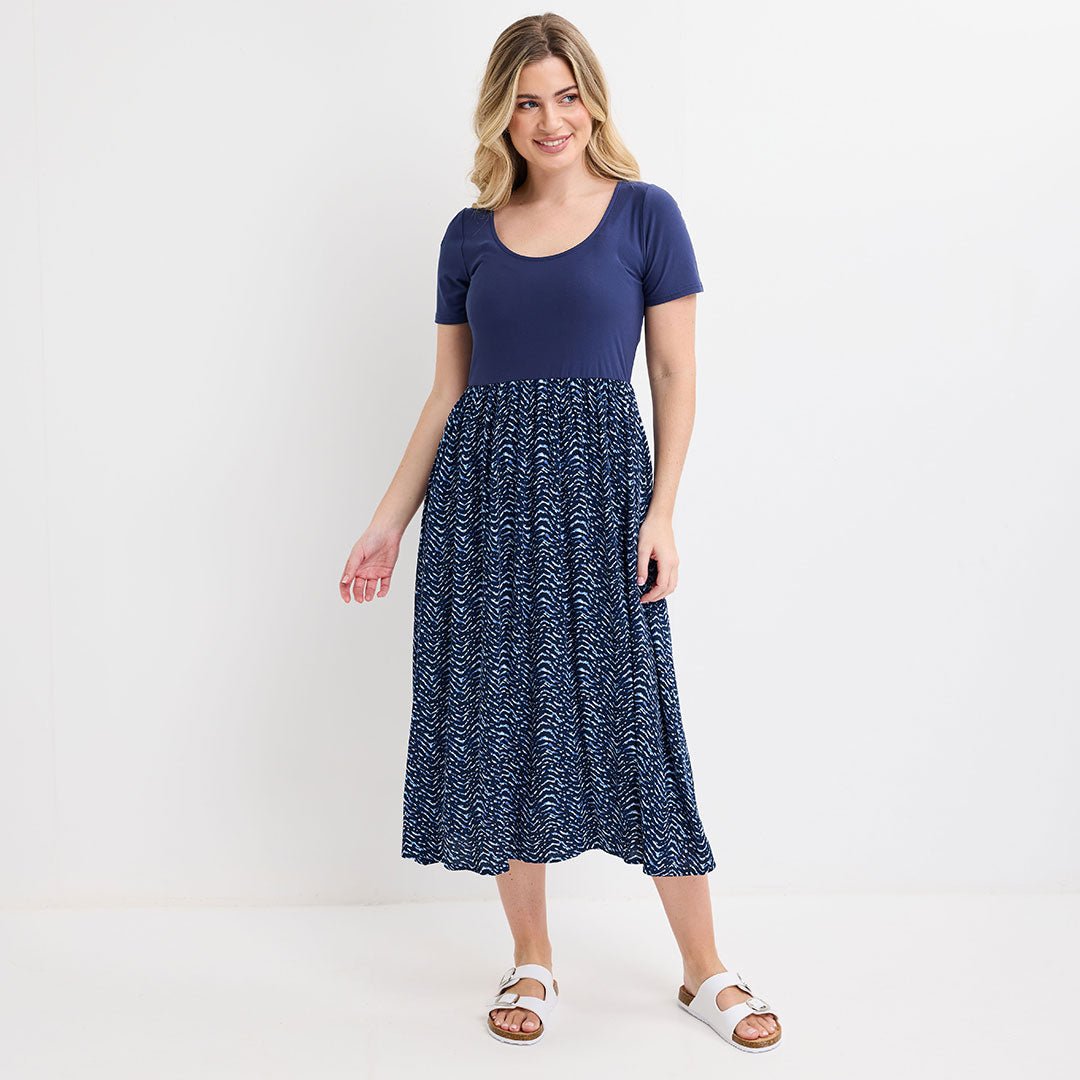 Ladies Navy Contrast Dress from You Know Who's