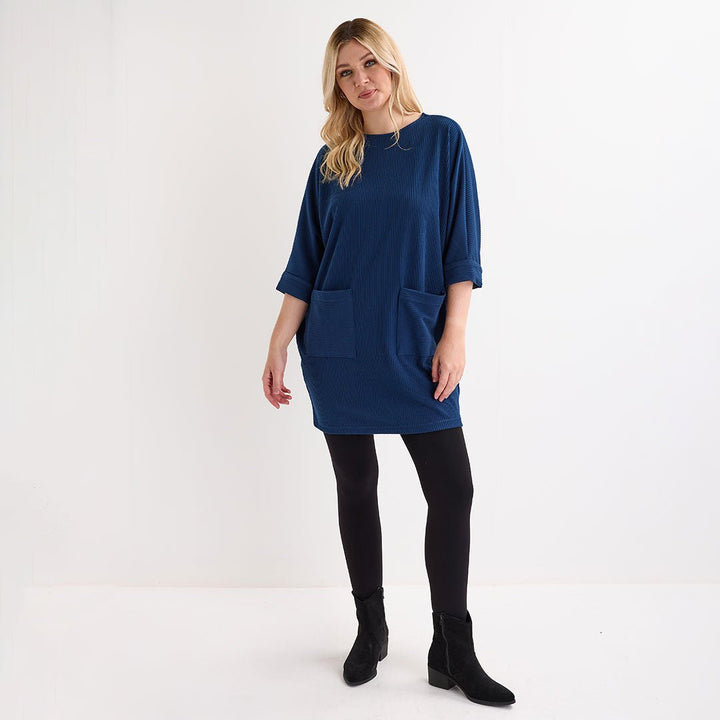 Ladies Navy Cord Pocket Tunic from You Know Who's