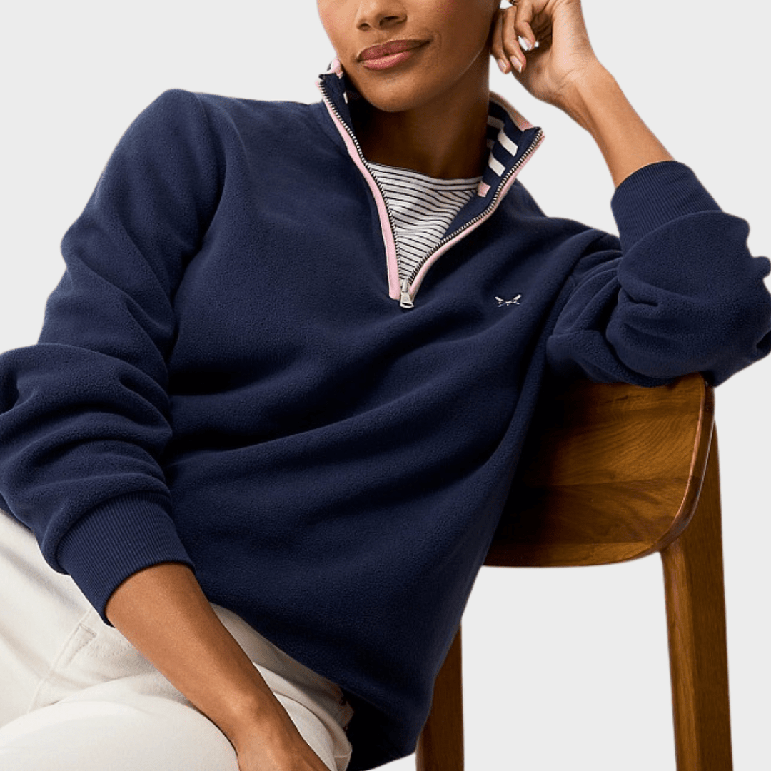 Ladies Navy Crew 1/4 Zip Fleece from You Know Who's