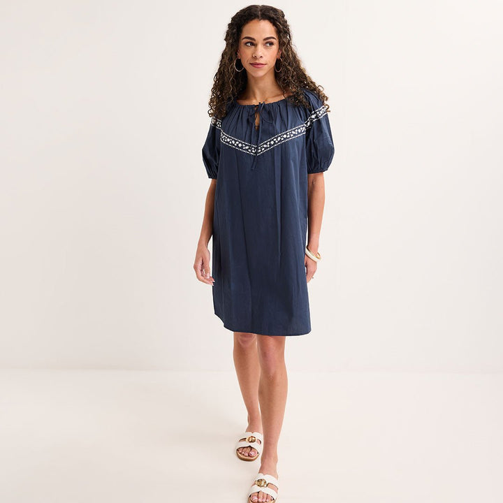 Ladies Navy Embroidered Dress from You Know Who's