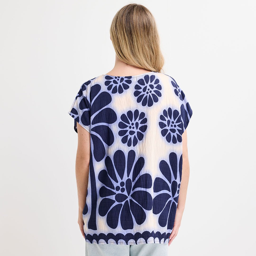 Ladies Navy Floral Printed Top from You Know Who's
