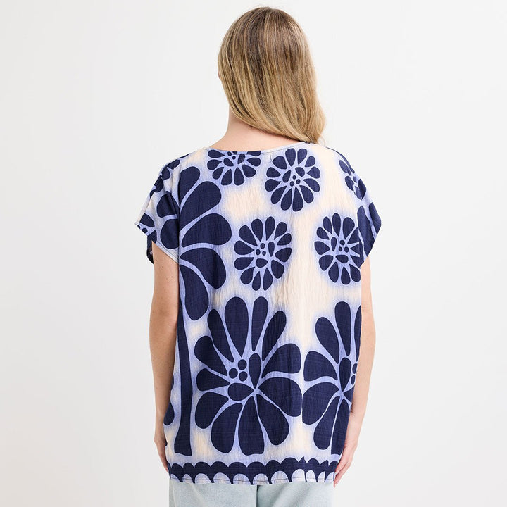 Ladies Navy Floral Printed Top from You Know Who's