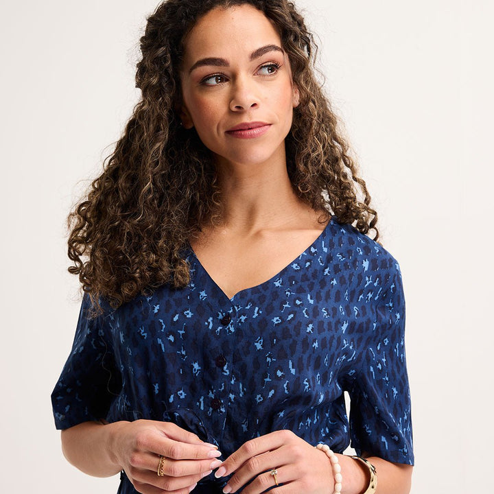 Ladies Navy Geo Animal Print Maxi Dress from You Know Who's