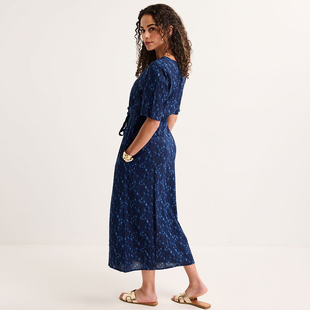 Ladies Navy Geo Animal Print Maxi Dress – You Know Who's