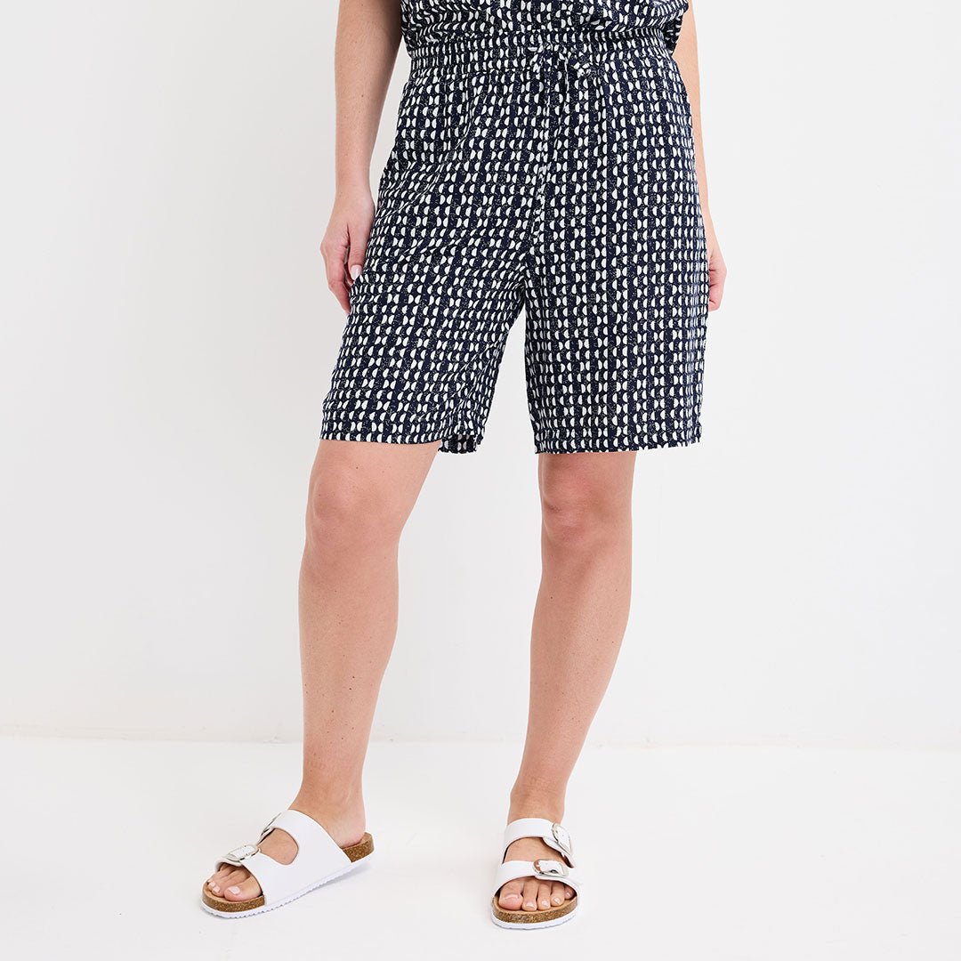 Ladies Navy Printed Shorts from You Know Who's