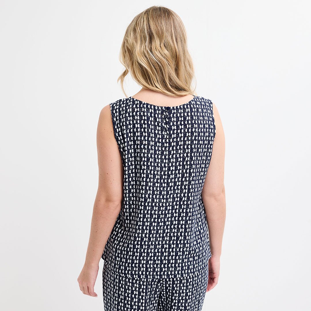 Ladies Navy Printed Top from You Know Who's