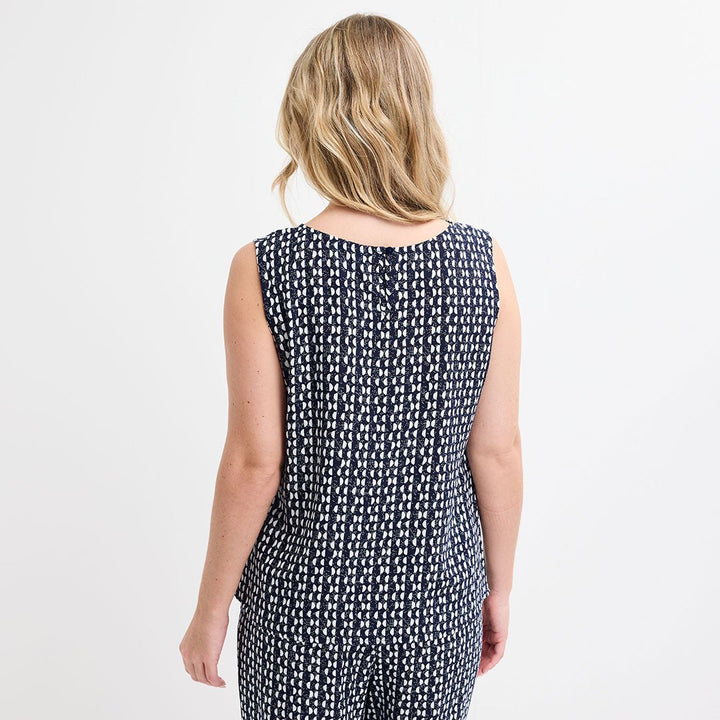 Ladies Navy Printed Top from You Know Who's