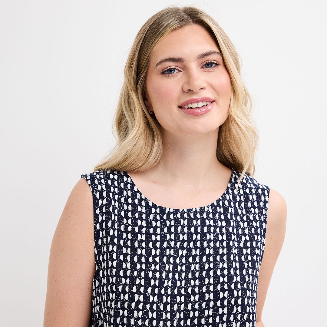 Ladies Navy Printed Top from You Know Who's