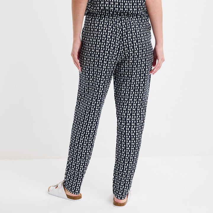 Ladies Navy Printed Trouser from You Know Who's