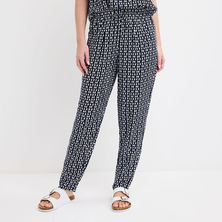 Ladies Navy Printed Trouser from You Know Who's