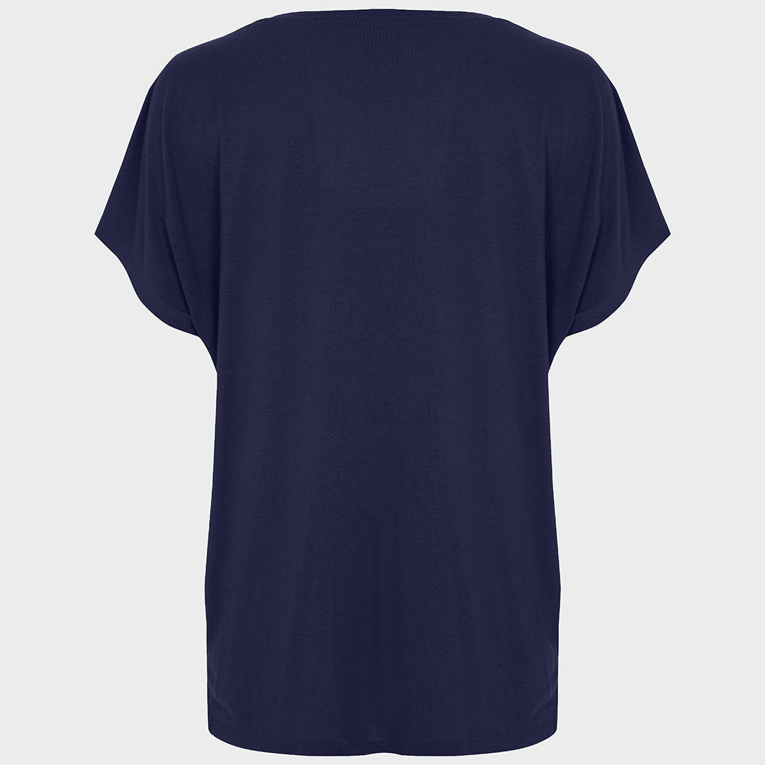 Ladies Navy Relaxed Fit T-Shirt from You Know Who's
