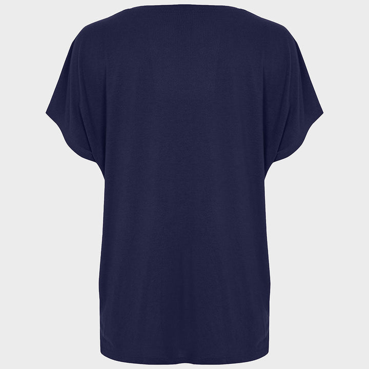 Ladies Navy Relaxed Fit T-Shirt from You Know Who's