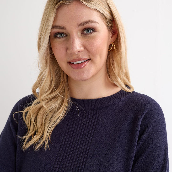 Ladies Navy Rib Cashlike Jumper from You Know Who's