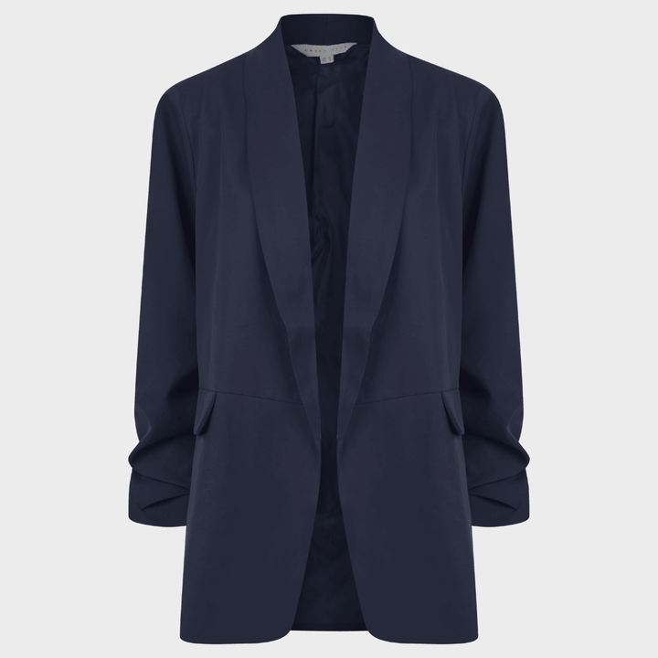 Ladies Navy Ruched Sleeve Blazer from You Know Who's