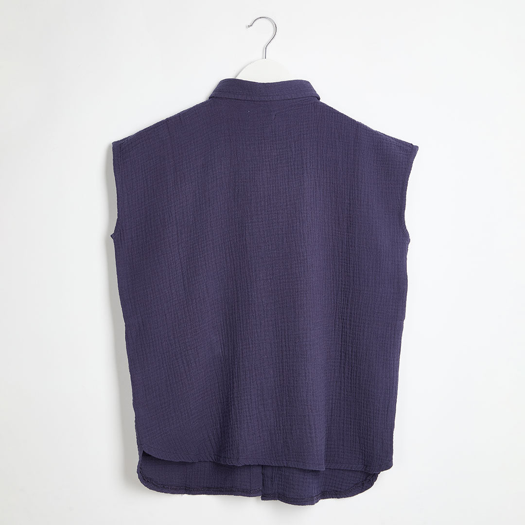 Ladies Navy Sleeveless Shirt from You Know Who's