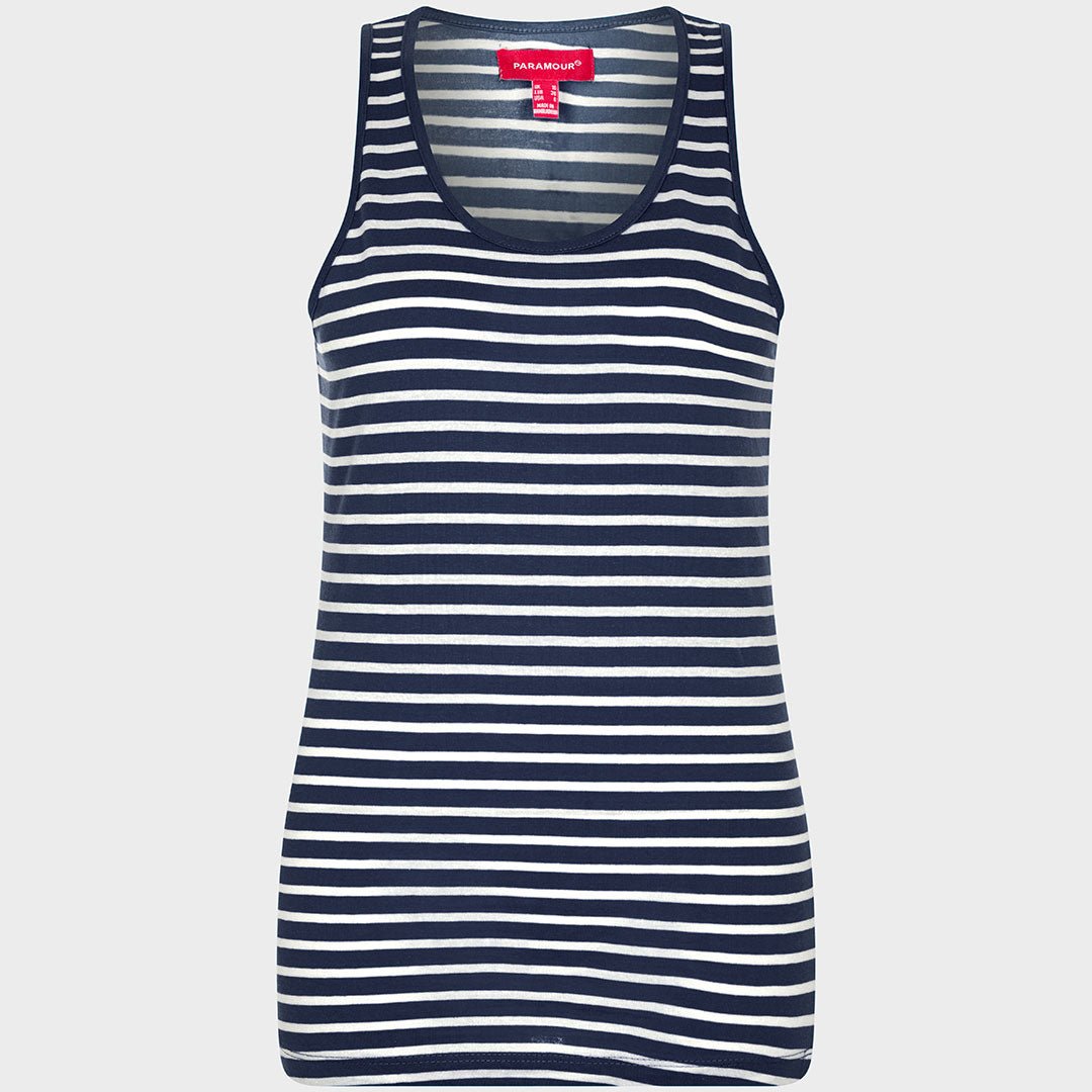 Ladies Navy Striped Vest from You Know Who's