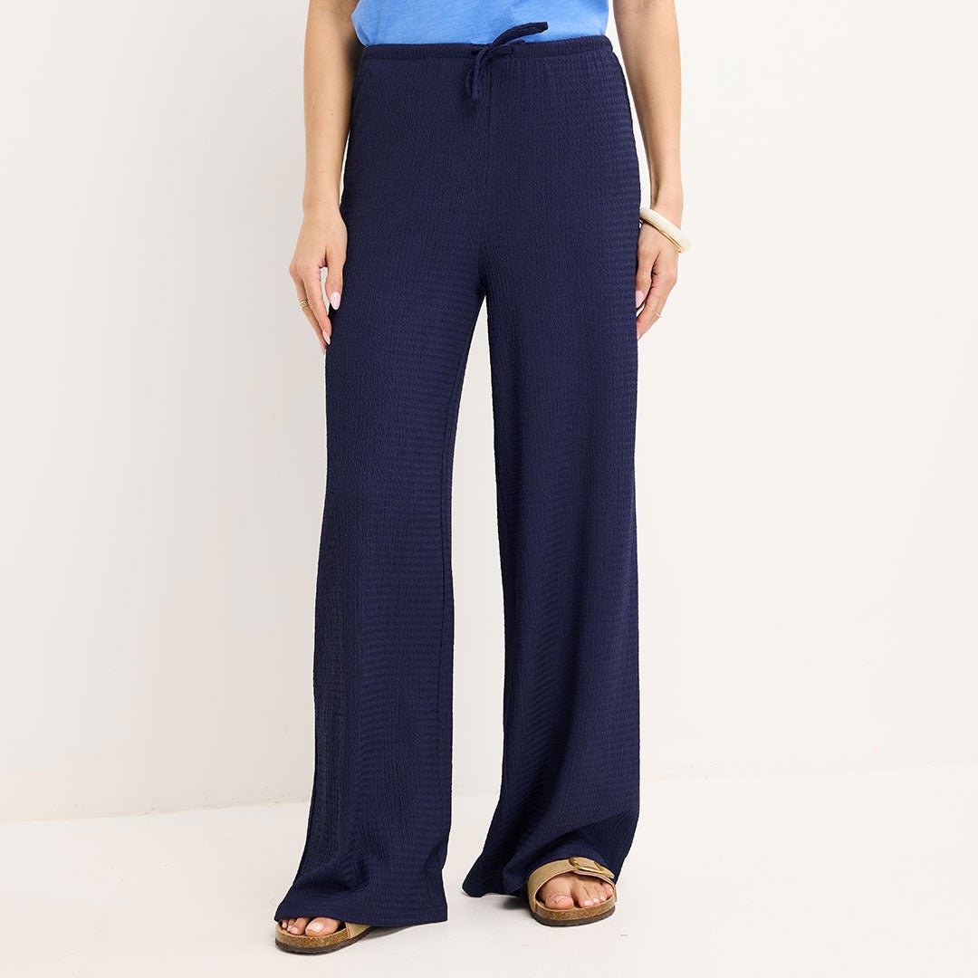 Ladies Navy Tie Waist Trouser from You Know Who's