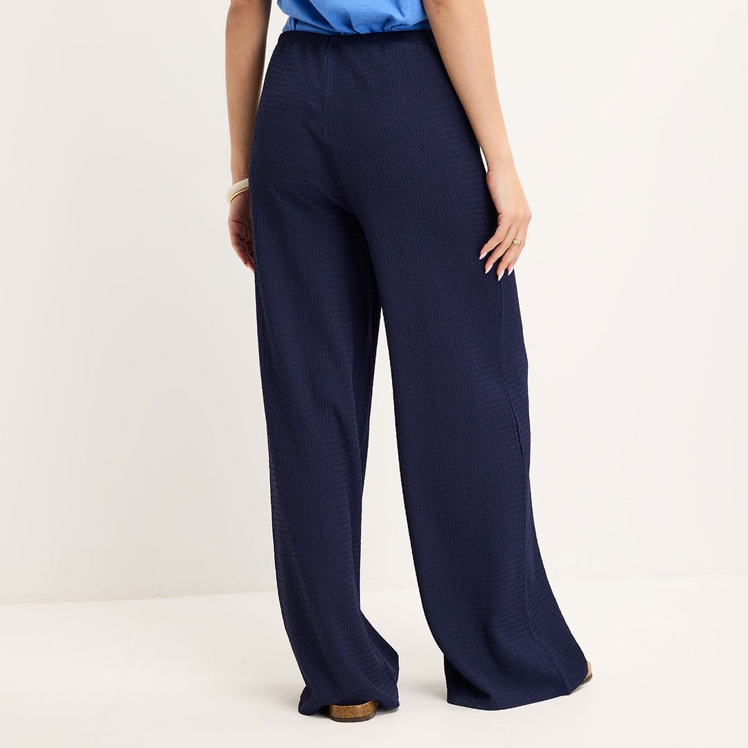 Ladies Navy Tie Waist Trouser from You Know Who's
