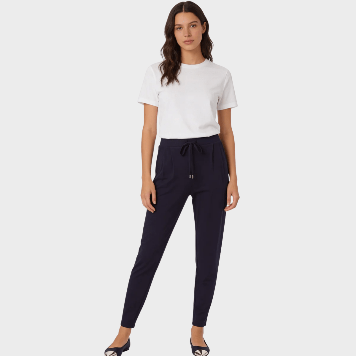 Ladies Navy Viscose Trousers from You Know Who's
