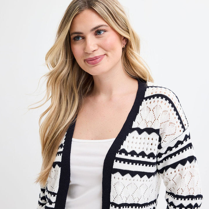 Ladies Navy/White Stripe Cardigan from You Know Who's