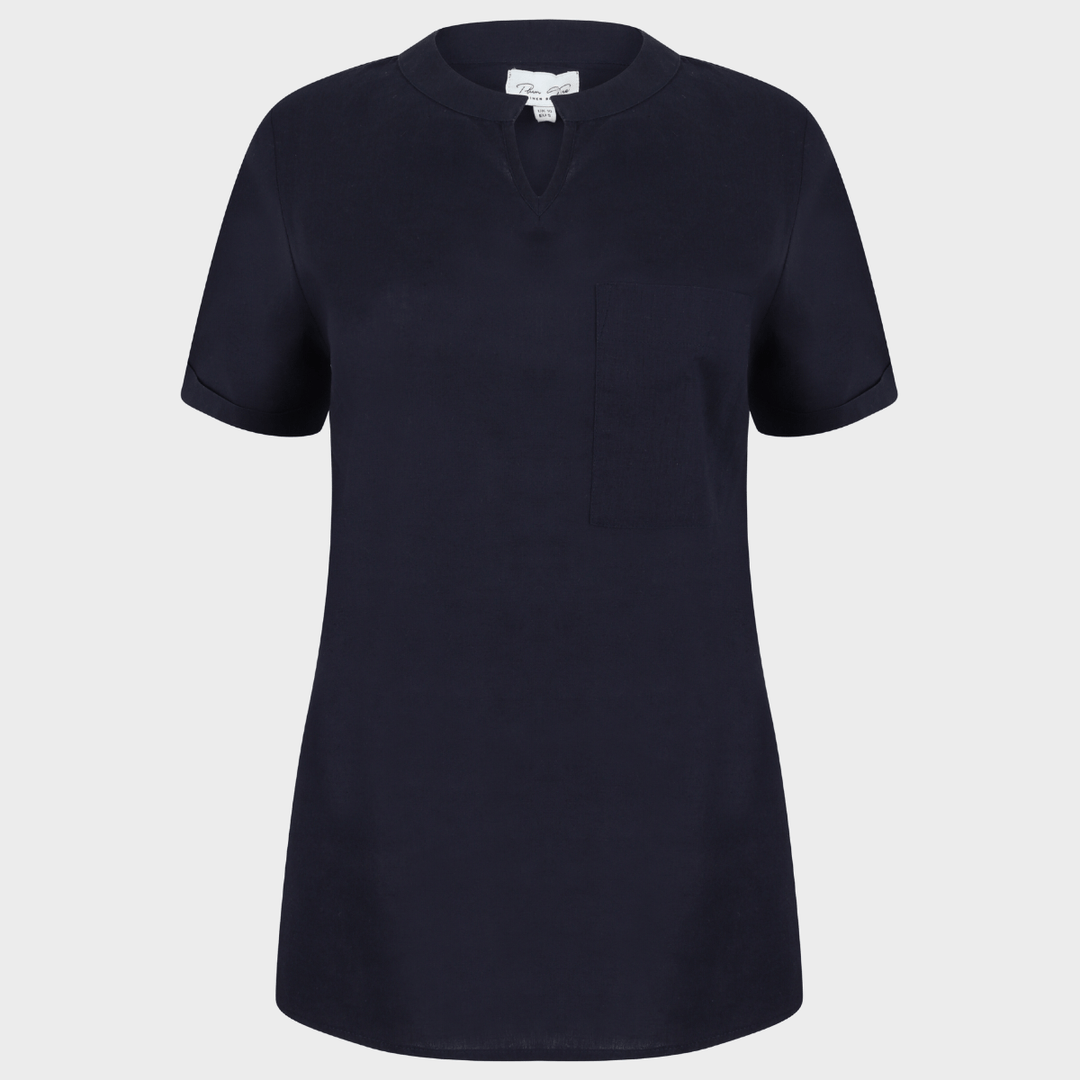 Ladies Notch Neck Top Navy from You Know Who's