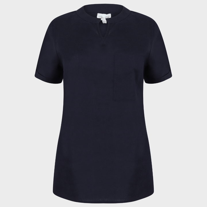 Ladies Notch Neck Top Navy from You Know Who's