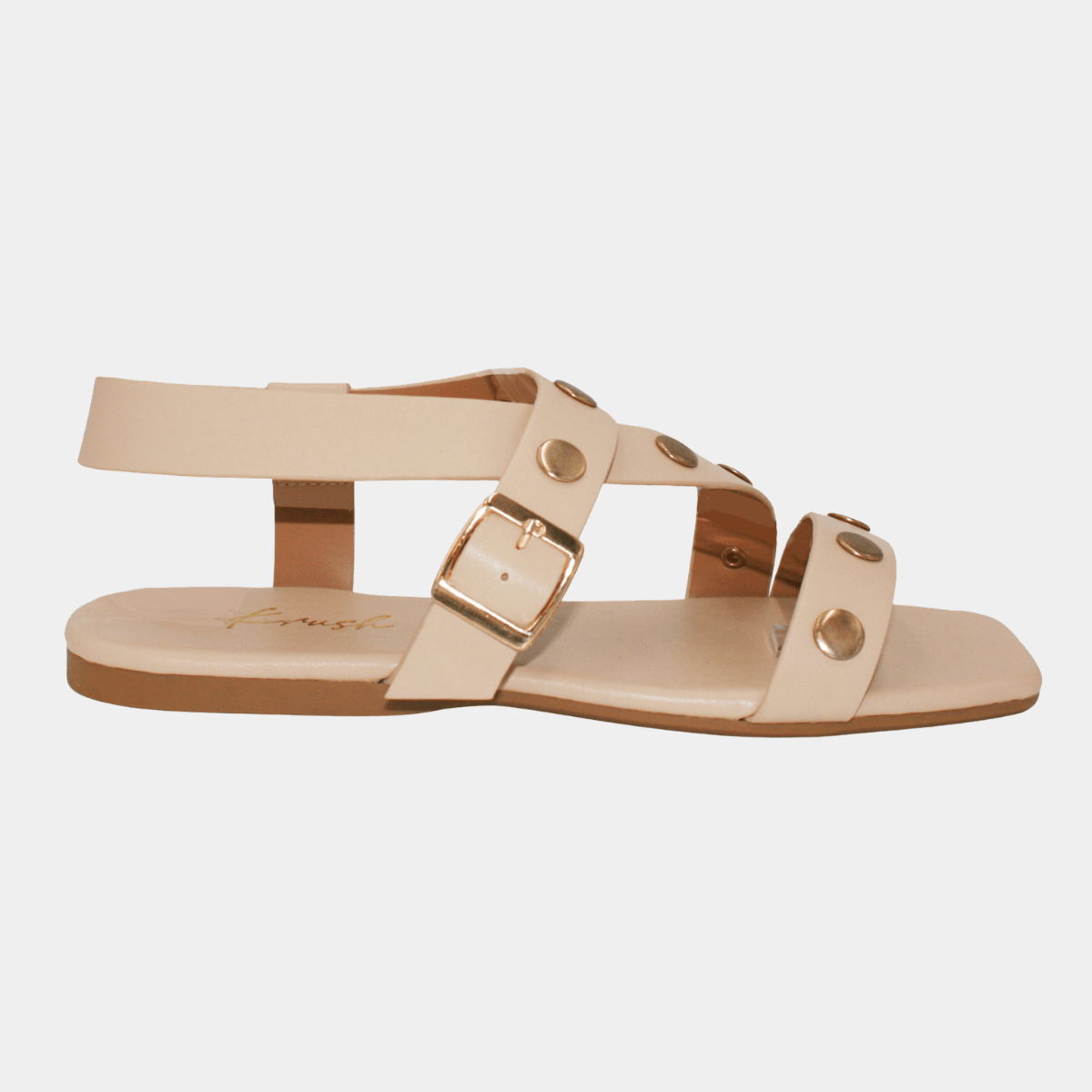 Ladies Nude Wide Fit Studded Sandal from You Know Who's