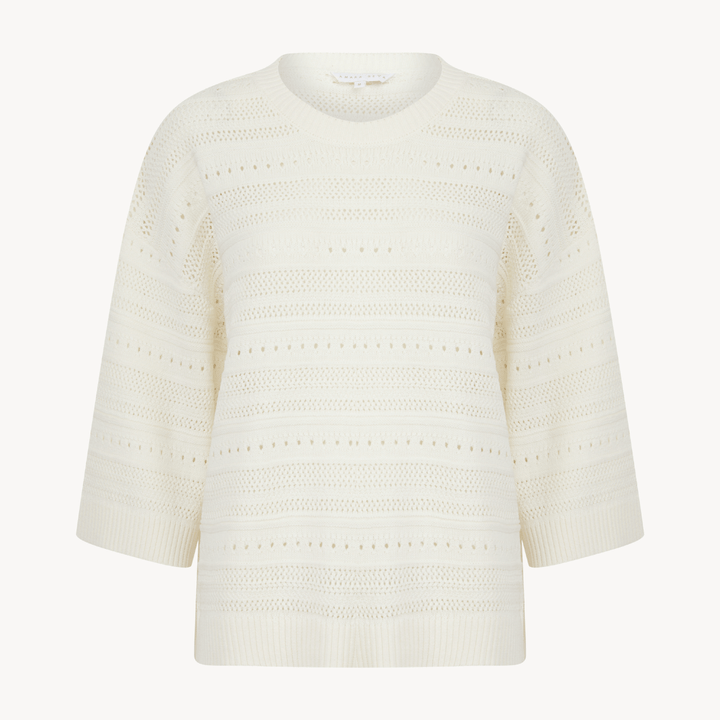Ladies Off White 3/4 Sleeve Jumper from You Know Who's