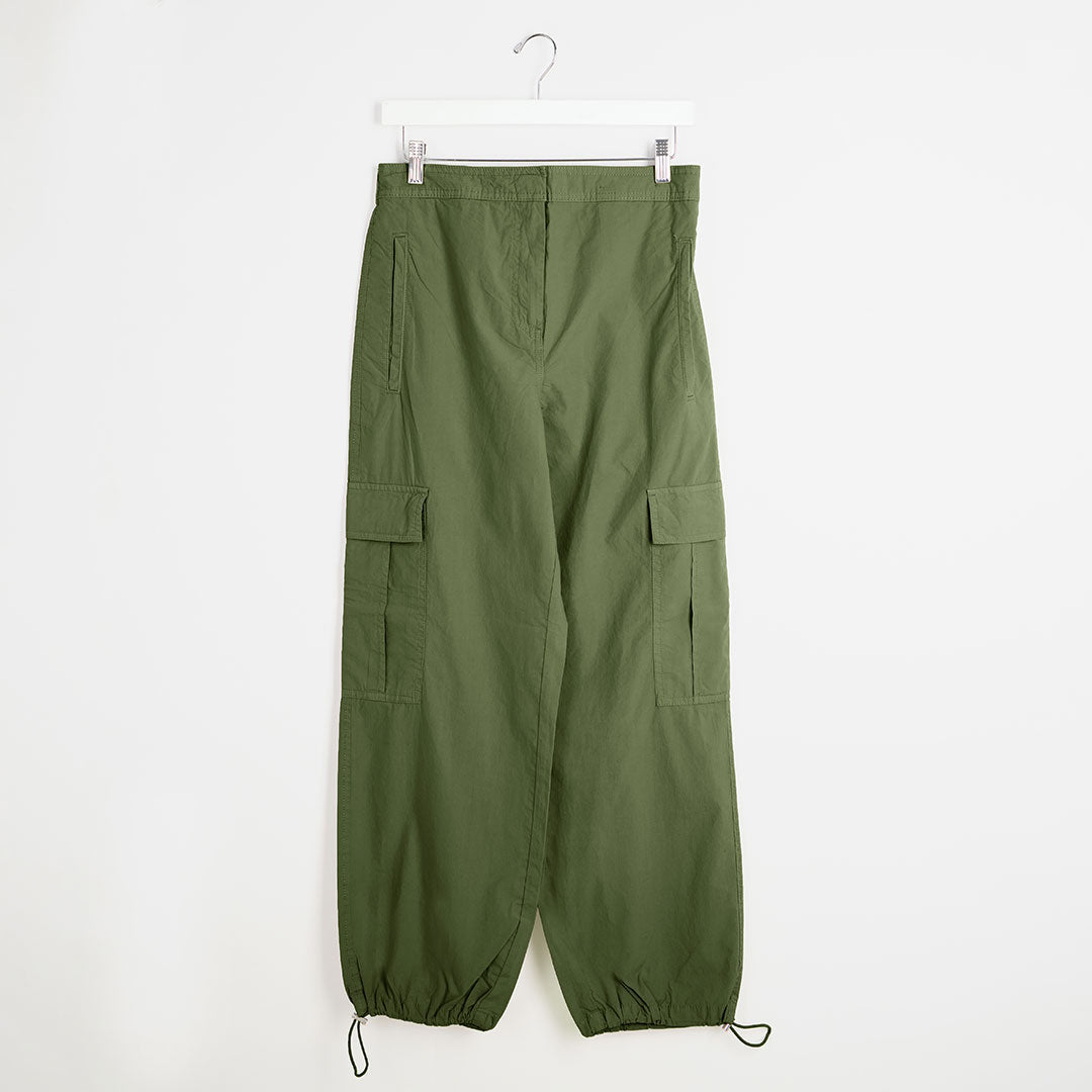 Ladies Olive Cargo Parachute Trouser from You Know Who's