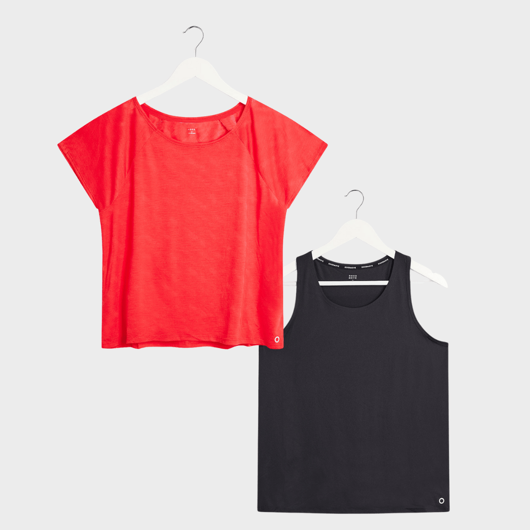 Ladies Orange 2in1 Gym Top from You Know Who's