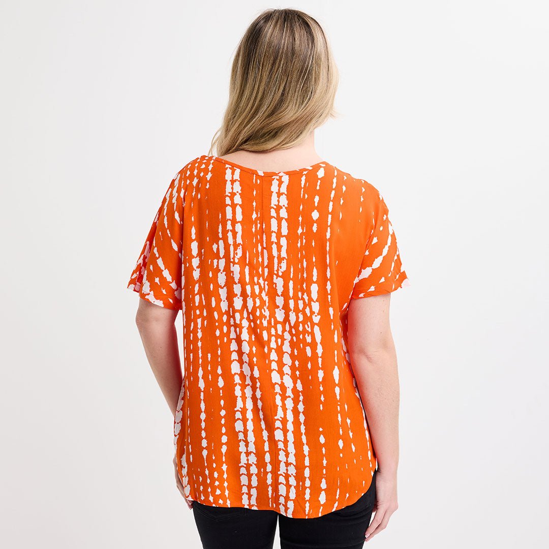 Ladies Orange Print Printed Viscose Top from You Know Who's