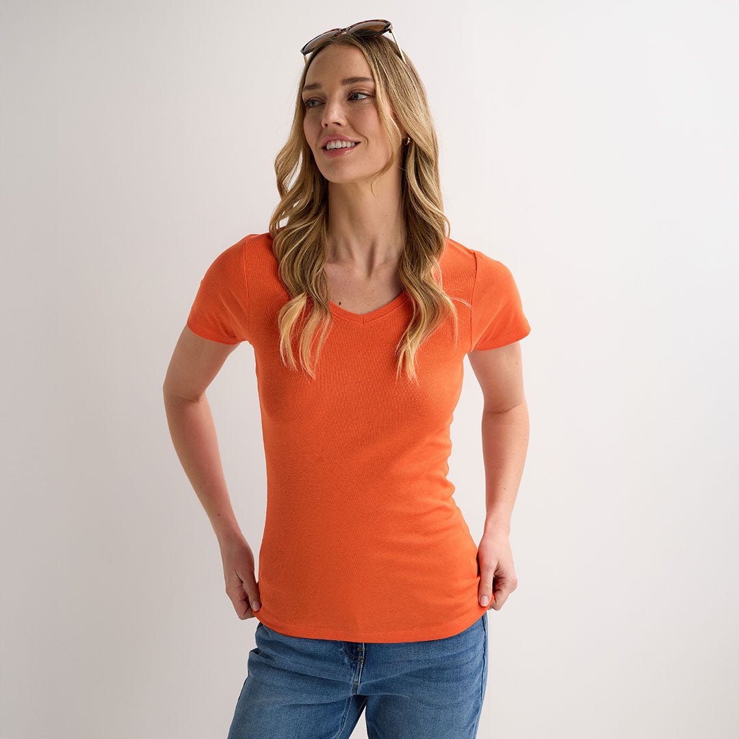 V Neck T Shirt Orangeade