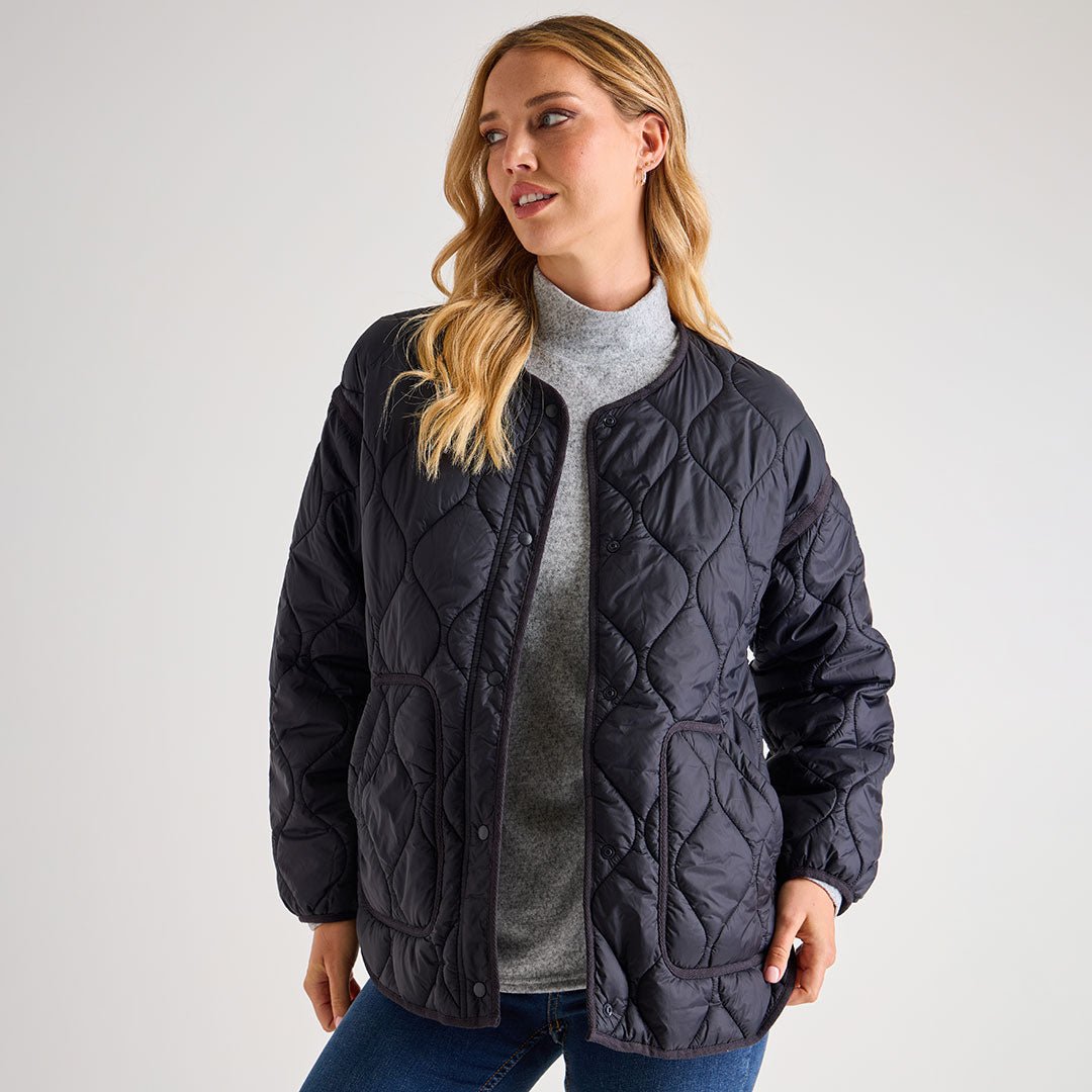 Ladies Oversized Black Quilted Jacket from You Know Who's