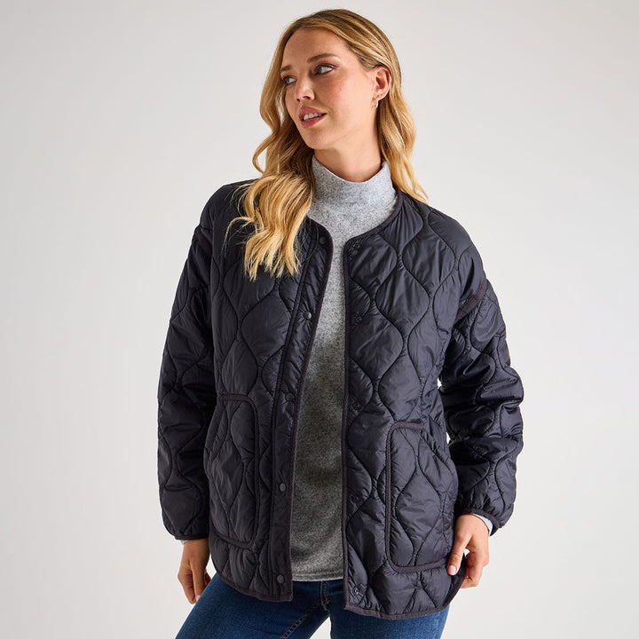 Ladies Oversized Black Quilted Jacket from You Know Who's