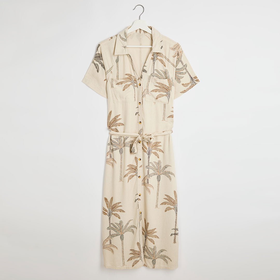 Ladies Palm Linen Mix Dress from You Know Who's
